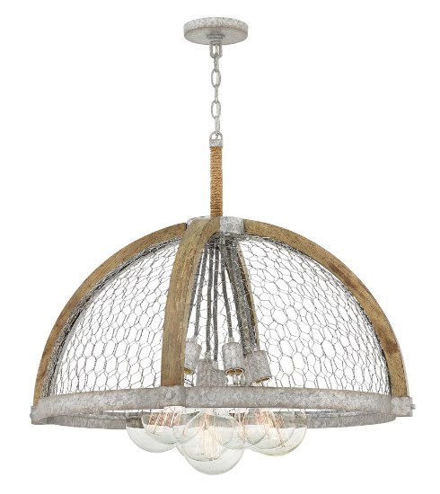 Picture of 100w Chandelier Heywood MED Weathered Zinc Single Tier