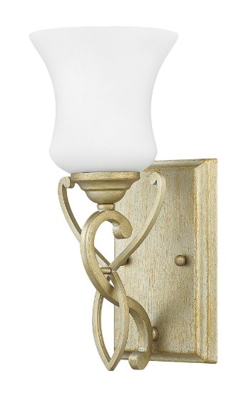 Picture of 117w Bath Brooke INCAN. LED MED Etched Opal Silver Leaf Bath Sconce