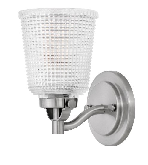 Picture of 100w Bath Bennett MED Clear Holophane Polished Antique Nickel Bath Sconce