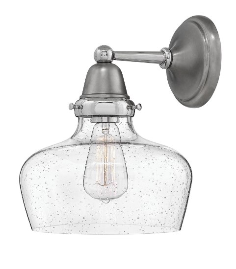 Picture of 100w Sconce Academy MED Clear Seedy English Nickel