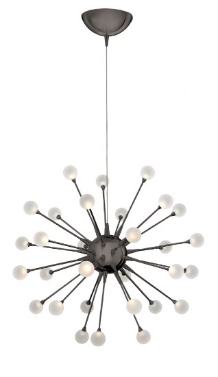 Picture of 30w Chandelier Impulse LED Clear Seedy Black Chrome Single Tier Foyer