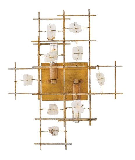 Foto para 60w Sconce Petra CAND Quartz Luster Gold Two Light Sconce