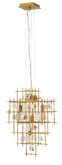 Picture of 60w Chandelier Petra CAND Quartz Luster Gold Single Tier Pendant