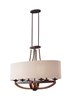 Picture of 360w (6 x 60w) 36" Adan 6 Light Rustic Iron and Burnished Wood Cand Linear Chandelier