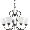 Picture of 500w 26" Heart 5 Light MED Antique Bronze Etched Glass Chandelier