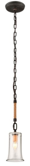 Picture of 60w 5" Pier 39 1 Light E12 Candelabra Shipyard Bronze Pendant