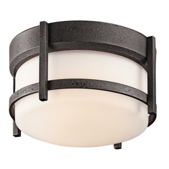 Foto para 75w 10" Camden Anvil Iron A19 MED 1-Light Outdoor Flush Mount