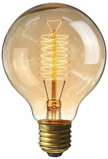 Picture of 60w 250lm 22k Vintage Edison Incandescent Antique Dimmable Squirrel Cage Filament E27 Spiral Globe G80 Light Bulb