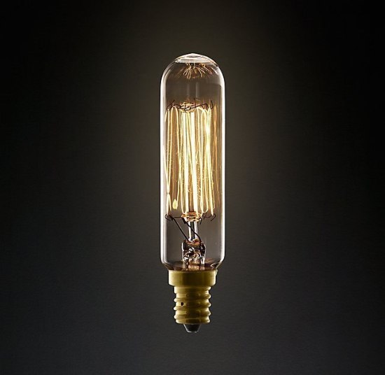 Picture of 25w 3½" T6 Filament Candelabra ⌀¾" Tube Incandescent Light Bulb