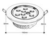 Foto para 12w Aluminum WW LED Downlight