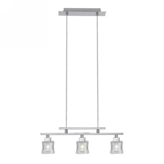 Foto para 120w (3 x 40w) Tanga 1 G9 Trestle Nickel Frosted 3-Light Hanging Light Pendant