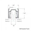 Picture of 4' 2x20a Black Surface Mount Two Circuit Architectural W Track