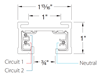 Picture of 4' 2x20a Black Two Circuit J2 Track