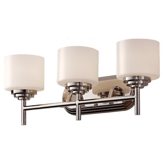 Picture of 300w (3 x 100w) 22" Malibu 3 Light Polished Nickel Vanity Wall Sconce