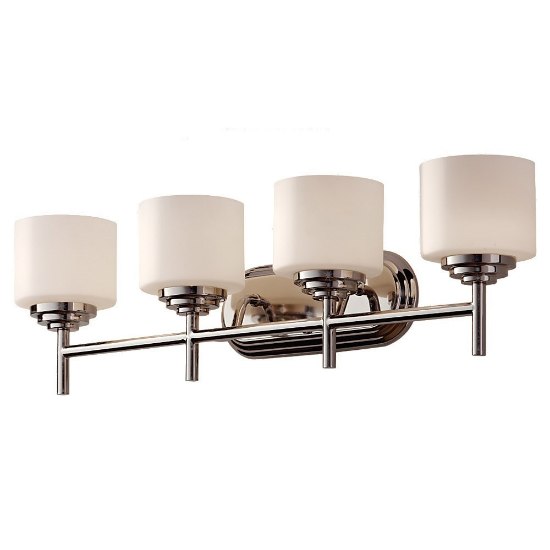 Picture of 400w (4 x 100w) 31" Malibu 4 Light Polished Nickel Vanity Wall Sconce