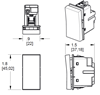 Picture of 15a adorne Paddle White Half-Size Single Pole 3 Way Rocker 1 Module Switch