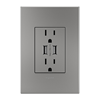 Picture of 15a adorne Magnesium Tamper Resistant USB Plus-Size Combo Duplex Outlet