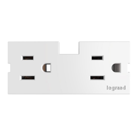 Picture of 15a 3" adorne White 2-Outlet Modular Outlet