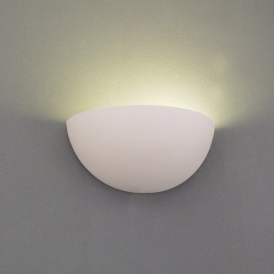 Foto para 100w 11" 1100 Crockery Paintable Bisque Ceramic Quarter Sphere  Indoor Wall Sconce