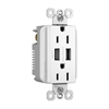 Foto para 15a White Tamper Resistant USB 3.1 Combo Duplex Outlet