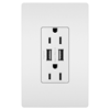 Foto para 15a White Tamper Resistant USB 3.1 Combo Duplex Outlet