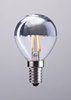 Picture of 2w 120v E12 G14 (G45) Type B (80x45 mm) Clear/Half Chrome Filament Dimmable WW LED Light Bulb