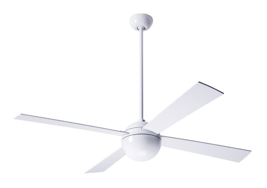 Foto para 42w 52" Ball Gloss White No-Light Fan Speed Control 4-Blade Ceiling Fan