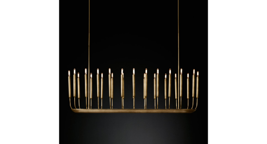 Foto para 600w (24x25) 61" Quenouilles Burnished Brass 24-Light E12 T6 Chandelier