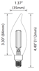 Foto para 4.5w ≅40w 300lm 22k 120v E12 BA10 Filament Candle Dimmable SW LED Light Bulb