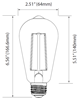 Foto para 6.5w ≅40w 450lm 22k 120v E26 ST19 Filament Dimmable SW LED Light Bulb