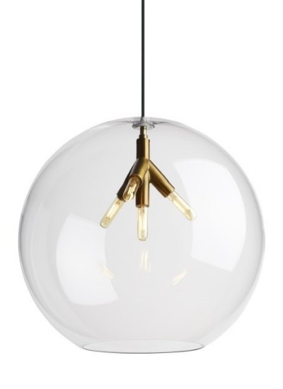 Foto para 8w 640lm 18"27k 120v Palla Quatnik Aged Brass Clear E12 T6 Pendant