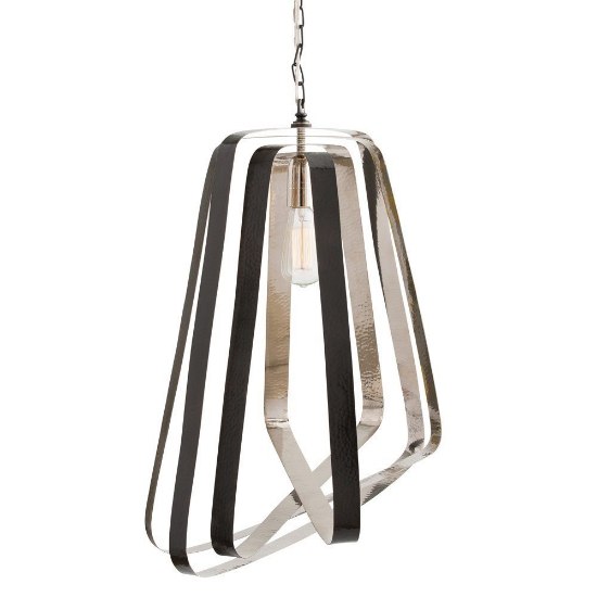 Picture of 60w 19" Adele English Bronze & Polished Nickel Brass 1-Light E26 A19 Pendant