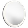 Picture of 30" Round Off-Center Frosted Face and White Acrylic Sides Integrated WW LED Mirror