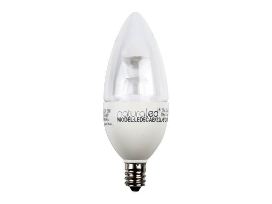 Foto para 5w ≅40w 325lm 50k 120v E12 Candle Blunt Dimmable CW LED Light Bulb