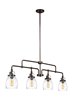 Foto para 240w (4x60w) 41" Belton Heirloom Bronze Clear Seeded Glass 4-Light A-19 Linear Pendant