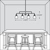 Foto para 240w (4x60w) 41" Belton Heirloom Bronze Clear Seeded Glass 4-Light A-19 Linear Pendant