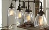 Picture of 240w (4x60w) 41" Belton Heirloom Bronze Clear Seeded Glass 4-Light A-19 Linear Pendant