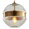 Picture of 60w 10" Garrison Antique Brass Clear Glass 1-Light E26 A19 Round Pendant