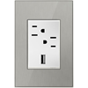 Picture of adorne Real Materials Brushed Stainless 1-Gang+ 3 Module Wall Plate