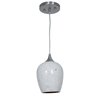 Foto para 60w Christie E-26 A-19 Incandescent Dry Location Brushed Steel White Glass Pendant