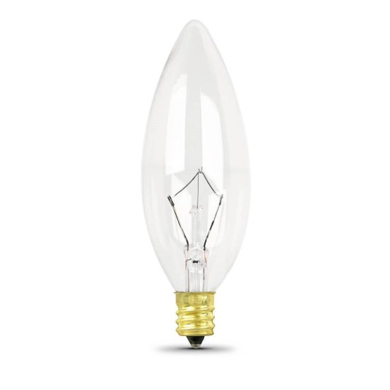 Picture of 60w 27k Clear Torpedo Tip Chandelier E12 SW Incandescent Light Bulb