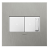 Foto para adorne Cast Metals Brushed Stainless Steel 2-Gang Wall Plate