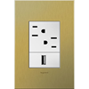 Foto para adorne Cast Metals Brushed Brass 1-Gang+ 3 Module Wall Plate