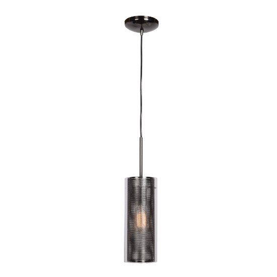 Foto para 10w 800lm 30k Multis E-26 A19 Black Chrome Clear 1-Light Encaged Replaceable WW LED Glass Pendant (OA HT 134") (CAN 1.5"Ø5.13")