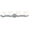 Foto para 240w (4 x 60) Frisco E-26 A-19 Incandescent Damp Location Chrome Opal Wall & Vanity (CAN 35"x2"x0.88"Ø4.75")