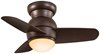 Picture of 47w  26" Spacesaver LED WW Flush Mount Ceiling Fan Oil Rubbed Bronze Tinted Opal