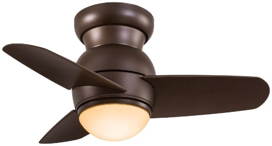 Picture of 47w  26" Spacesaver LED WW Flush Mount Ceiling Fan Oil Rubbed Bronze Tinted Opal