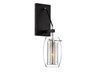 Picture of 60w 5" Dunbar Matte Black with Polished Chrome Accents 1-Light Wall Sconce