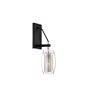 Foto para 60w 5" Dunbar Matte Black with Polished Chrome Accents 1-Light Wall Sconce