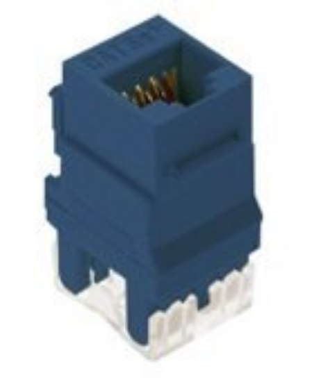 Picture of adorne Keystone Blue Ethernet Cat5e RJ-45 Data/Phone Jack Insert